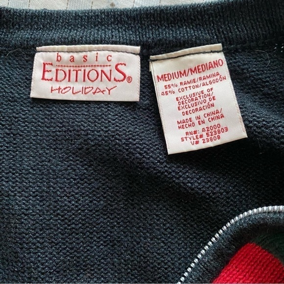 basic Editions Holiday Ugly Christmas cardigan Sweater size M - Picture 5 of 8